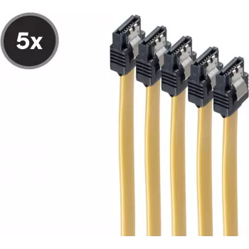 SATA duomenų laidas ShiverPeaks BS78246-0.5Y-5 6 Gb/s su metaliniu fiksatoriumi, 0,5 m