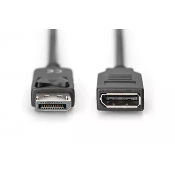 Digitus ASSMANN DisplayPort ilginimo kabelis - DisplayPort (kištukas) - DisplayPort (lizdas) - 2 m (DisplayPort 1.2) - Lietas - Juodas (AK-340200-020-S)