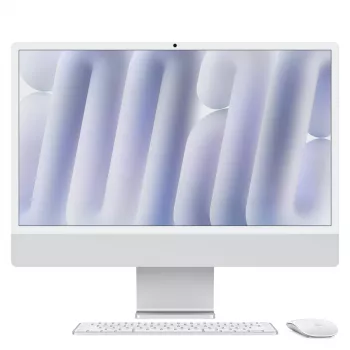 iMac 24 inch Retina 4.5K ekranas M4, sidabrinis, M4 (10-CPU/10-GPU), 16GB, 512GB, standartinis stiklas, Touch ID, vokiška klaviatūra, Gigabit Ethernet, Magic Mouse, MWUV3D/A