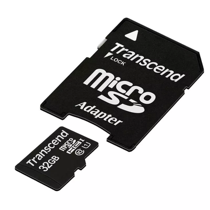 Transcend TS32GUSDU1 32GB microSDHC Class 10 UHS-I atminties kortelė su adapteriu