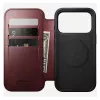 Mobiliojo telefono dėklas Nomad Modern Leather Folio, skirtas Apple iPhone 17 Pro, 6,3 colio (16 cm), odinis, bordo spalvos