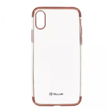 Dėklas Tellur TLL121233 iPhone X – permatomas su rožinio aukso krašteliu