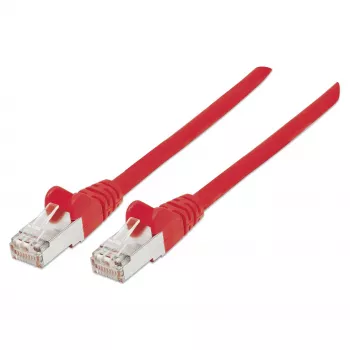 Intellinet tinklo jungiamasis laidas, Cat6, 0,5 m, raudonas, varinis, S/FTP, LSOH/LSZH, PVC, RJ45, auksuoti kontaktai, be užkliuvimų, su apsauginiu gaubteliu, viso galiojimo garantija