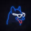 Neoninė sieninė šviesa MANTA Dog with Glasses SNL69MT – LED neoninis šuns su akiniais šviestuvas