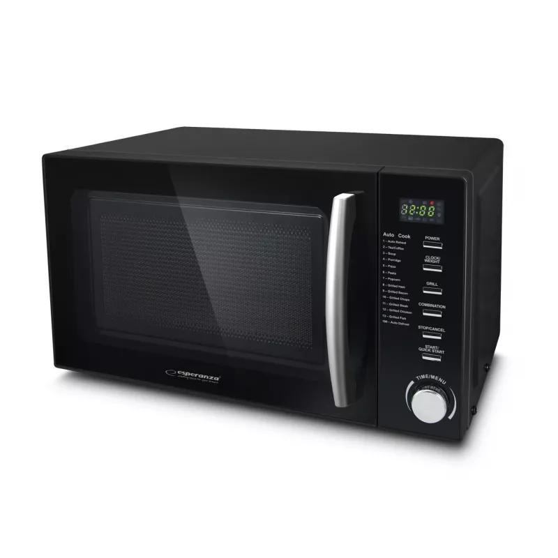 Kombinuota mikrobangų krosnelė ESPERANZA COCINERO 1200 W, 20 L, grilis 900 W, LED ekranas, ant stalviršio, juoda