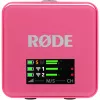 Belaidis mikrofonas RODE Wireless GO III Pink – kompaktiška dviejų kanalų siųstuvų ir imtuvo sistema