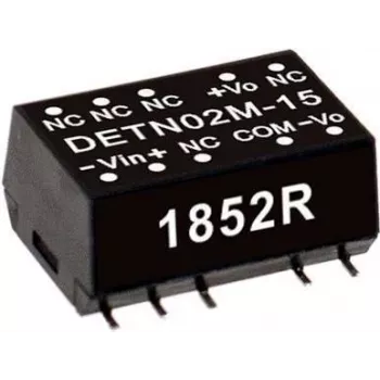 Maitinimo keitiklis Mean Well DETN02N-15, įėjimas 21.6–26.4 V, išėjimas 15 V, galia 2 W, gylis 15.2 mm