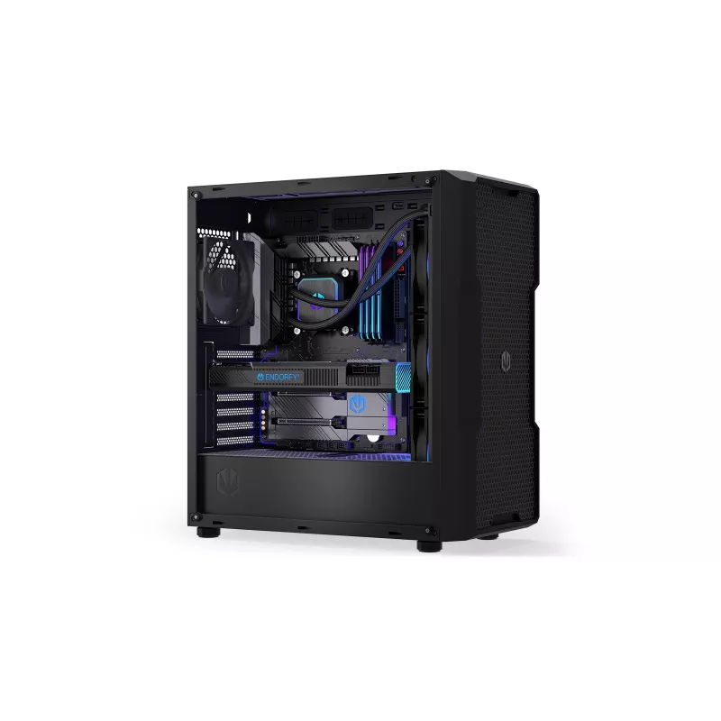 Vandens aušintuvas ENDORFY Navis F360 ARGB Black — 360 mm radiatorius, 3x 120×25 mm ventiliatoriai, 250–1800 RPM, siurblys 1600–2600 RPM, LGA 1700/AM5/AM4