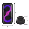 Nešiojamas muzikos centras MANTA SPK0401B100 Bluetooth garsiakalbis, 100 W didžiausia galia, FM radijas, karaokė, įmontuota baterija, X-BASS