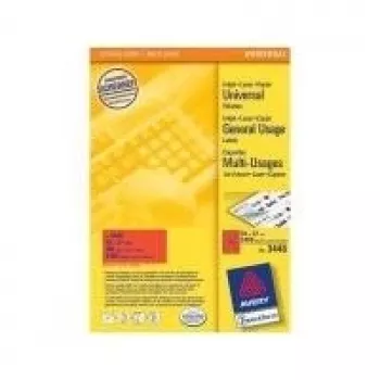 Avery – etiketės aplankams – Raudona – 70 x 37 mm – 2400 etikečių (100 lapų x 24) (3448)