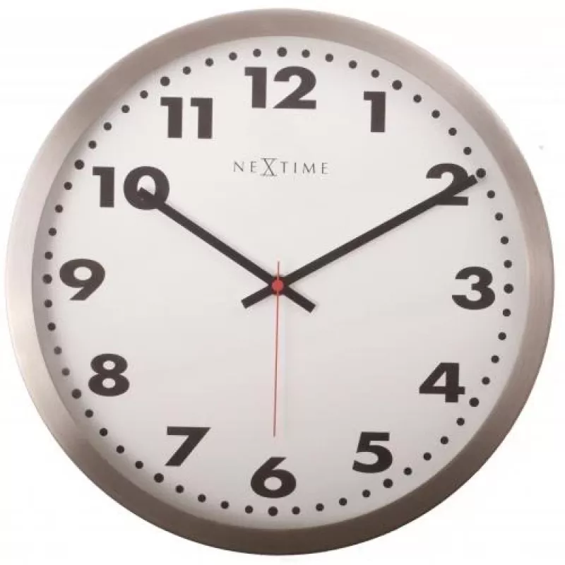 NeXtime klok 2521 Arabiški skaičiai, Ø33 cm, Sieninis, Baltas