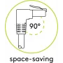 Goobay CAT 6 Patch Laidas 1x 90° kampu, S/FTP (PiMF), Juodas, 1 m - fiksavimo skirtukas viršuje, LSZH Halogen-Free, Varis (51543)
