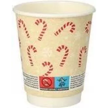 PAPSTAR 20 vienkartiniai gėrimų puodeliai Candy Canes 0,2 ml (89695)