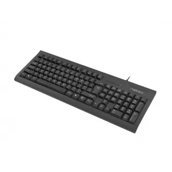 Pilno dydžio laidinė klaviatūra NATEC MORAY Home/Office USB QWERTY US International juoda, 104 klavišai, skaičių blokas