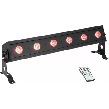 LED juosta EUROLITE AKKU Bar-6 Entry QCL RGBW, 6x4W LED, baterijomis maitinamas nešiojamas apšvietimas