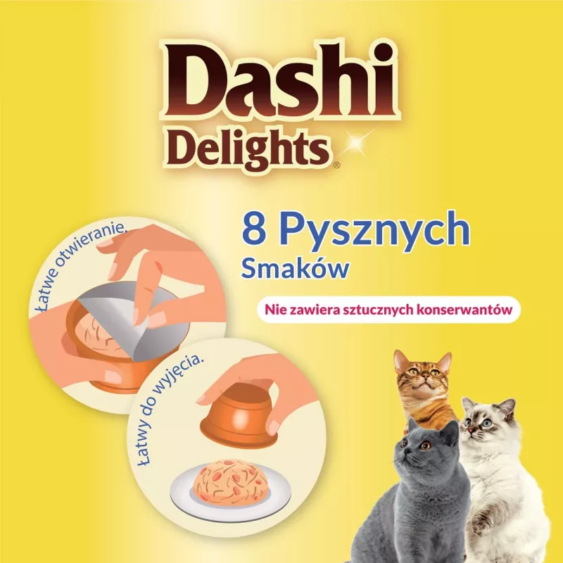 INABA Dashi Delights vištiena su jūros šukutėmis sultinyje – skanėstai katėms – 70g