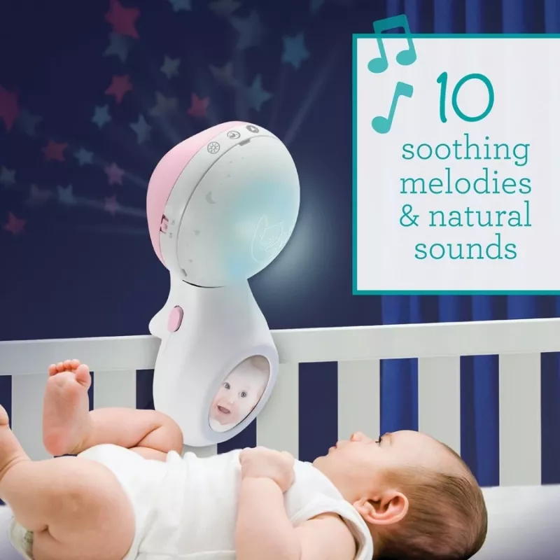 Muzikinė dėžutė kūdikiams B-kids 3in1 Infantino 150302050 — pudrinė rožinė, 3-in-1 raminantis žaislas
