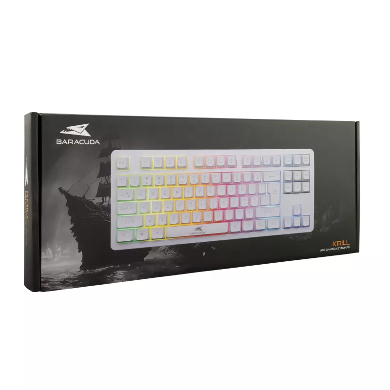 Baracuda Krill balta membraninė gaming klaviatūra KRILL-W, US, USB
