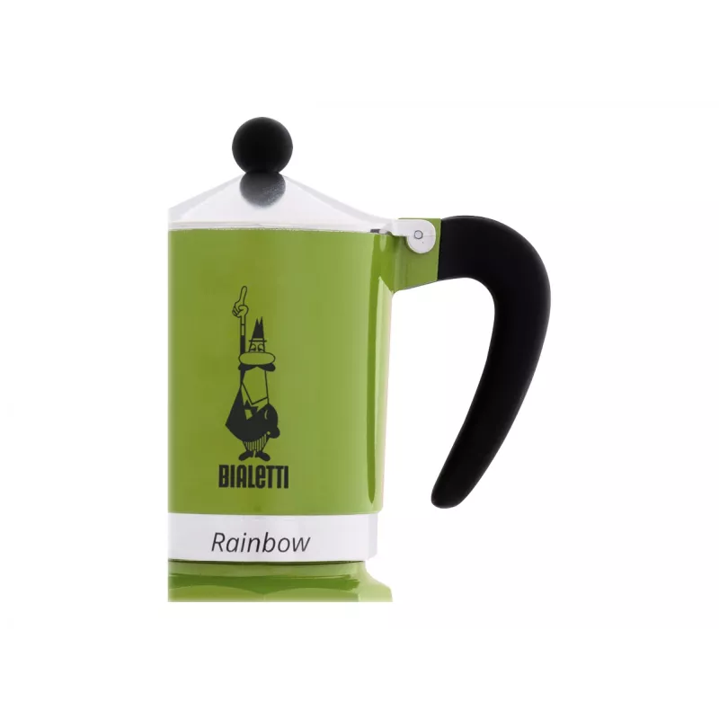 Bialetti Rainbow Moka puodas juodas, žalias
