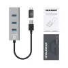 USB 3.2 Gen 1 šakotuvas GRAUGEAR G-HUB4-AC, 4× USB-A, 5 Gbit/s, aliuminis