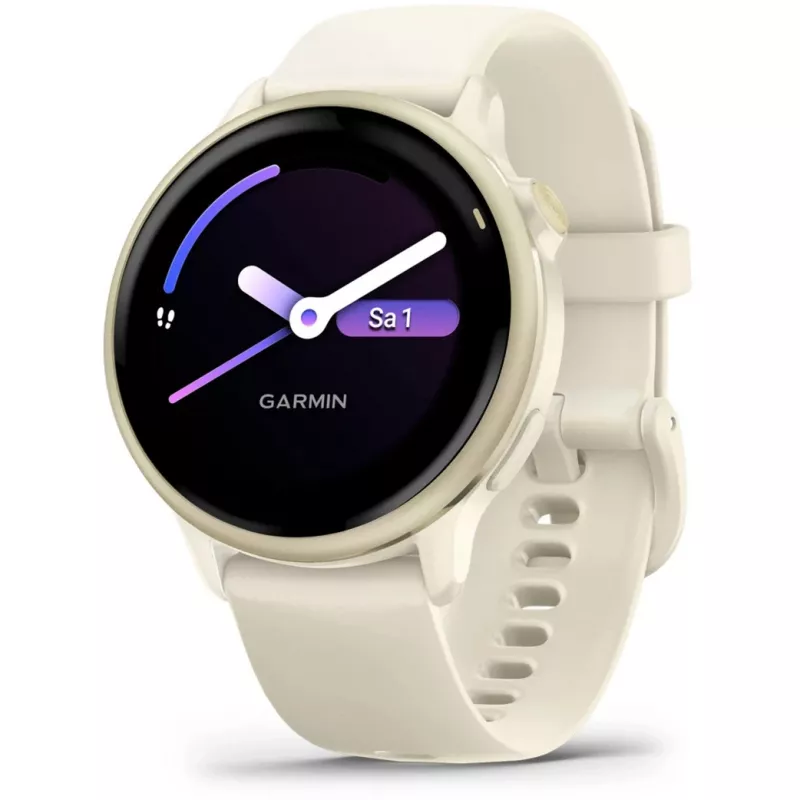 Garmin vívoactive 6 3.05 cm (1.2 inch) AMOLED 42 mm Skaitmeninis 390 x 390 pikselių Liečiamas ekranas Baltas Wi-Fi GPS (palydovas)