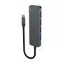USB centrinis įrenginys SAVIO AK-54 — 4 x USB-A (USB 3.2 Gen 1), USB-C jungtis, juodas