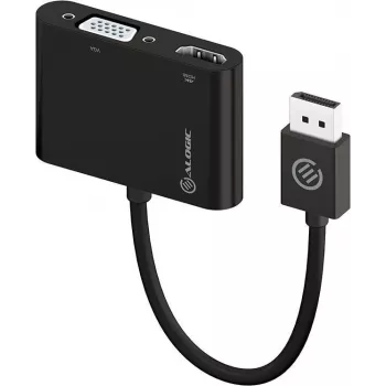 ALOGIC DP-VGHD4K-ADP vaizdo kabelis-adapteris DisplayPort → HDMI + VGA (D-Sub) juodas