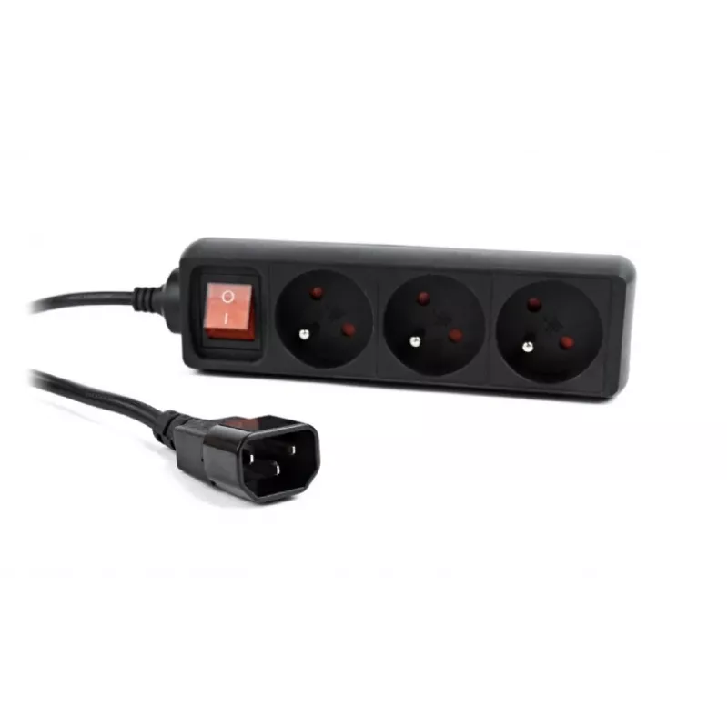 Gembird EG-PSU3F-01 apsauginis filtras nuo viršįtampių, juodas, 3 AC lizdai, 230 V, 0.6 m