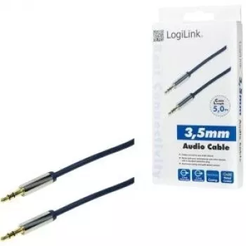Logilink garso kabelis Mini-Phone stereo 3,5 mm (M) - 3,5 mm (M) - 5 m - tamsiai mėlyna (CA10500)