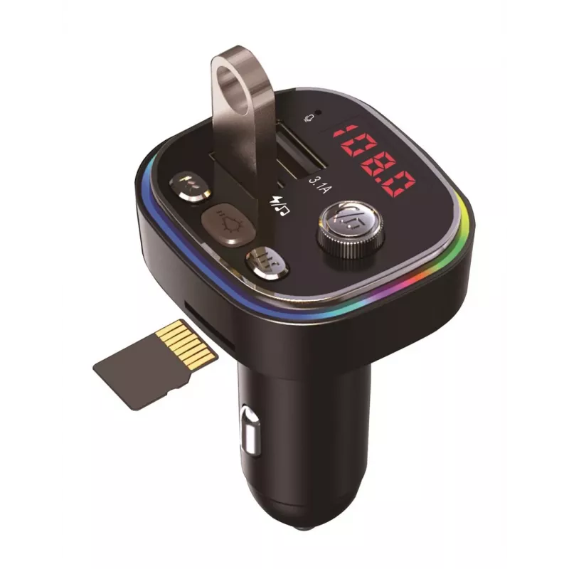 FM siųstuvas VAKOSS TC-B439K Bluetooth USB, 87.5–108 MHz, microSD/USB atkūrimas, 5V/3.1A išėjimas, RGB ekranas