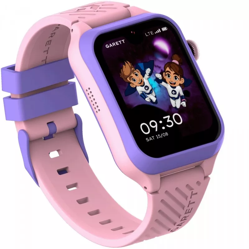 Išmanusis laikrodis Garett Kids Essa 2 4G Pink – vaikų GPS laikrodis su 4G, skambučiais, SOS