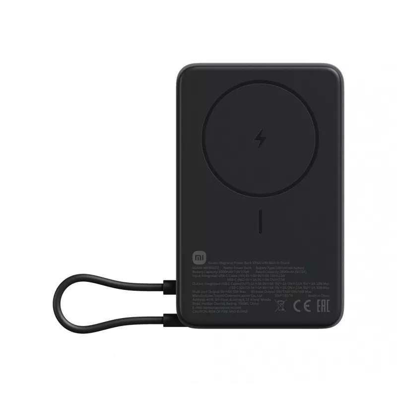 Powerbankas Xiaomi BHR08P9GL 5900 mAh Li-Ion, belaidis įkrovimas, USB-C, pilka