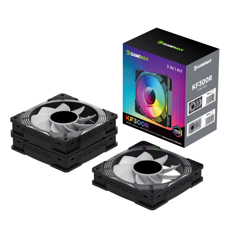 Gamemax KF300R BK korpuso ventiliatorius, juodas