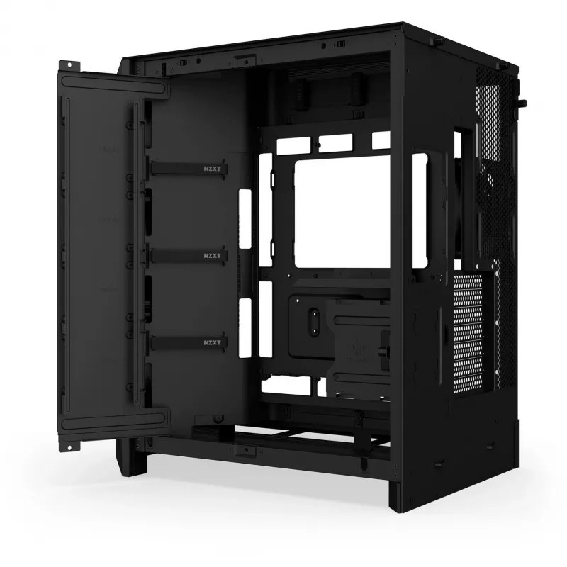 NZXT H9 Air Flow (2025) Didelis dviejų kamerų vidutinio bokšto korpusas - Juodas