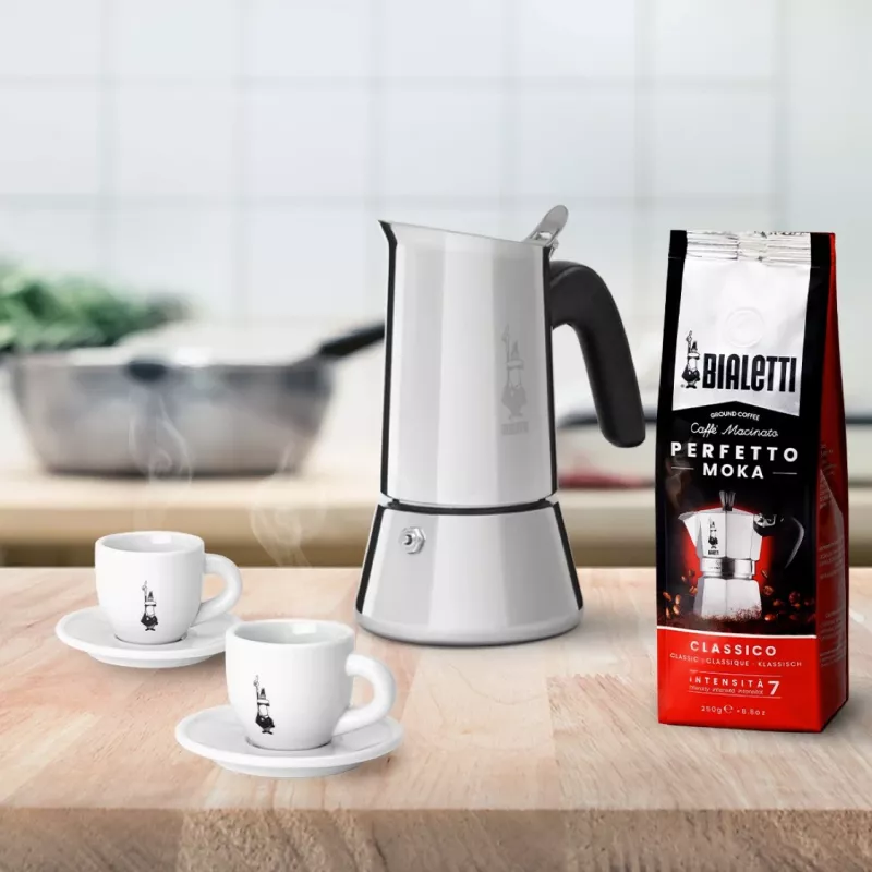 Moka puodas Bialetti Venus 0,2 l nerūdijantis plienas, tinka indukcijai, 4 puodeliai