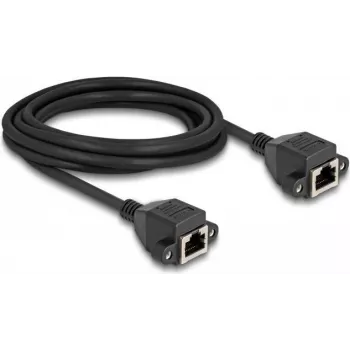 Delock - Netzwerkverlängerungskabel - RJ-50 (W) mit Muttern zu RJ-50 (W) mit Muttern - 3,0m - S/FTP - Schwarz (80201)