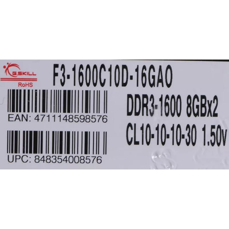 G.Skill ARES 16 GB rinkinys DDR3 PC3-12800 CL10 (F3-1600C10D-16GAO)