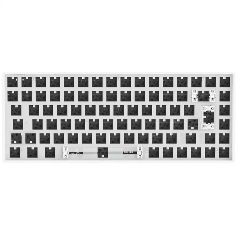 Sharkoon SKILLER SGK50 S3 Barebone 75% belaidė klaviatūra be jungiklių ir dangtelių, balta