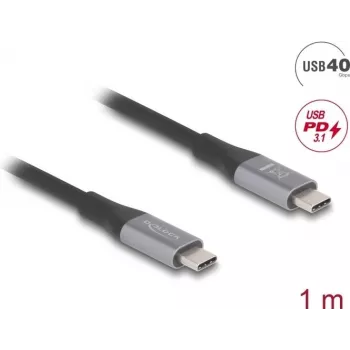 USB laidas DeLOCK 81191 USB4 Gen 2x2 1 m USB-C juodas pilkas