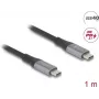 USB laidas DeLOCK 81191 USB4 Gen 2x2 1 m USB-C juodas pilkas