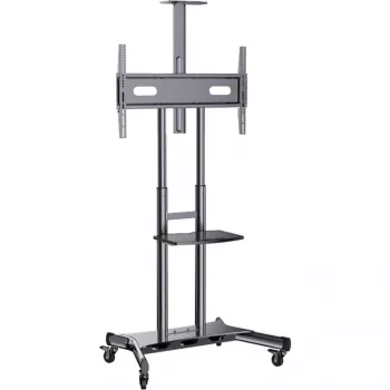 HAGOR HP Twin Stand HD 8210 – mobilus stovas dviem plokščiaekraniams įrenginiams, juodas, 140–213 cm (55–84 inch)