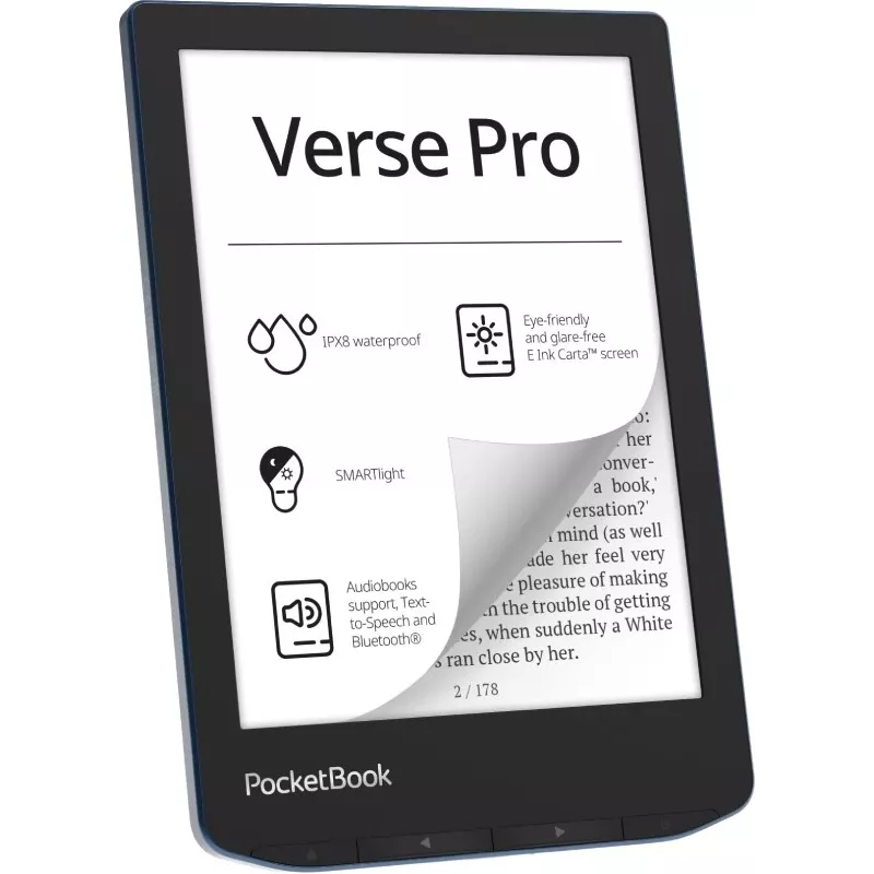 PocketBook Verse Pro e-skaitmenų skaitytuvas su lietimui jautriu ekranu, 16 GB, Wi-Fi, juodas, mėlynas