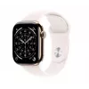 Išmanusis laikrodis Apple Watch Series 11 GPS + Cellular 42mm Auksinis titano korpusas Šviesiai rožinis sportinis dirželis M/L