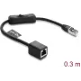 Tinklo jungiamasis kabelis DELOCK RJ45 Cat.6 F/UTP 0,3 m su integruotu jungikliu ir apsauginiu gaubtu, ekranuotas