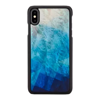 Dėklas iKins iPhone XS Max — mėlyno ežero raštas juoda apdaila