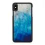 Dėklas iKins iPhone XS Max — mėlyno ežero raštas juoda apdaila