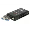 DeLOCK SuperSpeed USB kortelių skaitytuvas CF SD Micro SD MS M2 xD 5 Gbps
