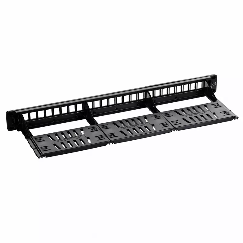 Patch panel 1U LANBERG PPKS-1124-B, 24 prievadai, 1U, ABS, juoda, 482,6×44,5×154 mm