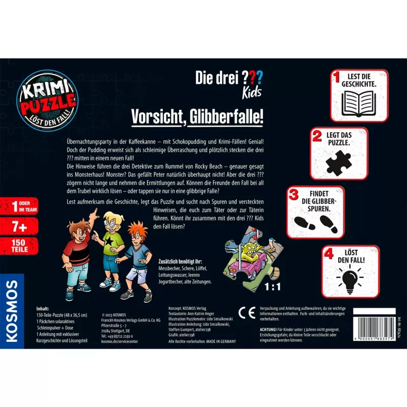 detective-Puzzle Die drei Kids: Vorsicht Glibberfalle (150 dalių)