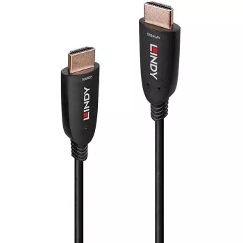 Lindy 15m Fibre Optic Hybrid HDMI 8K60 laidas, 15 m, HDMI A tipo (standartinis), HDMI A tipo (standartinis), 48 Gbit/s, Juoda